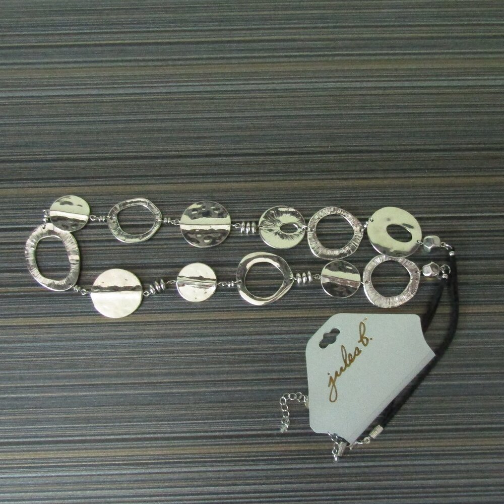 Jules b. Textured Silver Disk Necklace